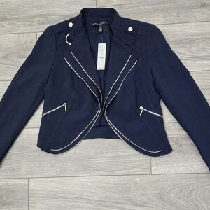 White House Black Market Blue and Gold Blazer Formal Suit Jacket